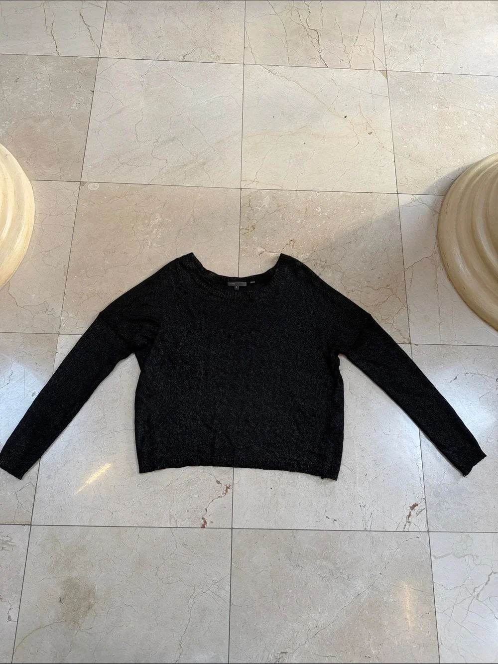 Vince black metallic sweater size small
